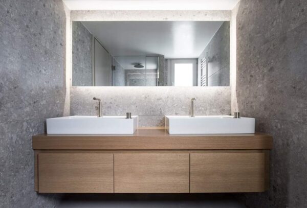 Oak Double Sink Vanity - Image 2