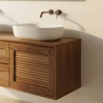 Double Vanity with Oak Slats - Image 3