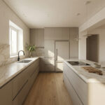 The Light Grey Island Kitchen