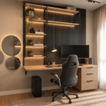 Industrial Loft Wall-Mounted Desk Suite